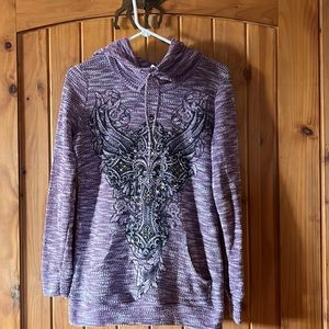 Vocal Purple Patterned Hoodie